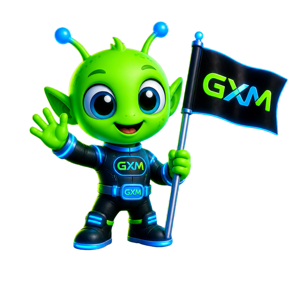 Mascote alienígena GXM acenando